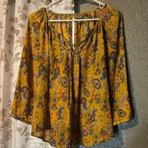 Paisley Yellow Women's Top